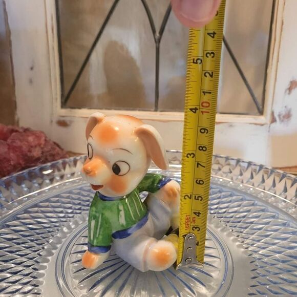 Vintage 1950's Anthropomorphic Pig Boy Handpainted Ceramic Figurine - Japan - Picture 9 of 11